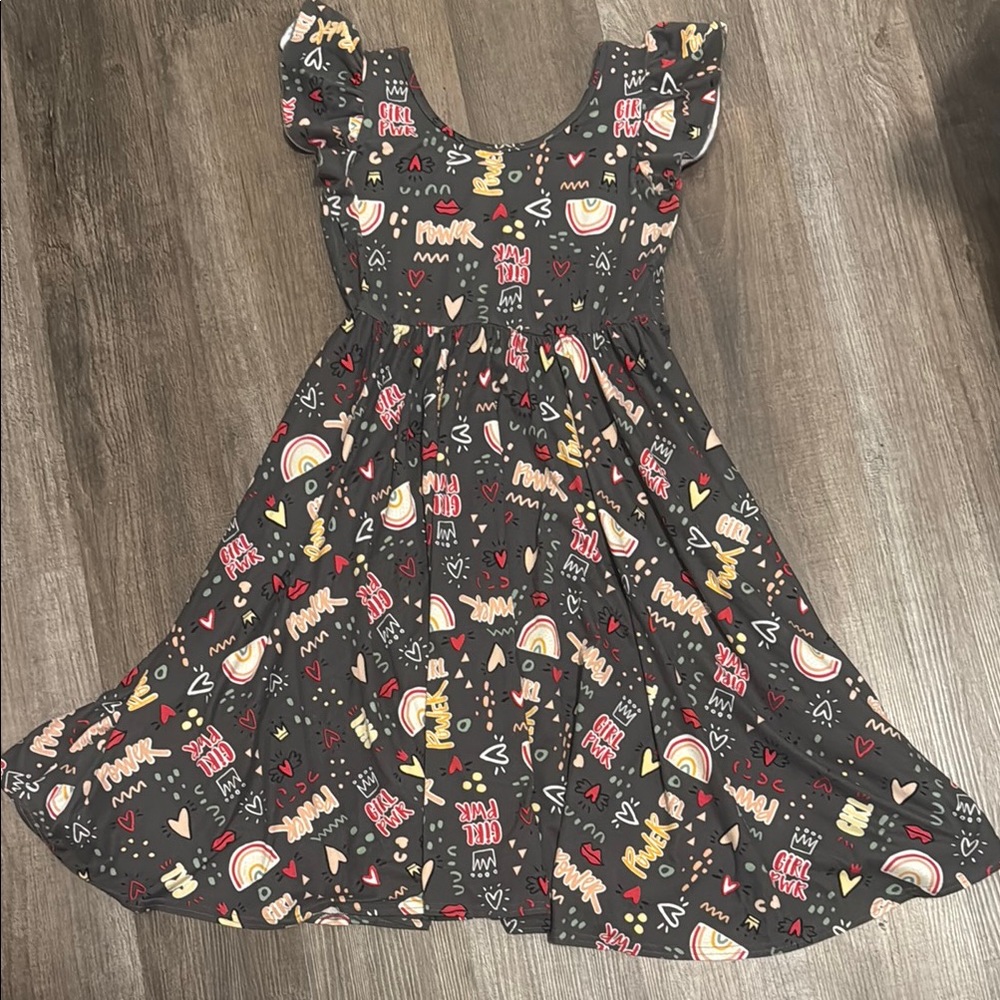 Dot Dot Smile Gray Ruffled Tiered Casual Sundress